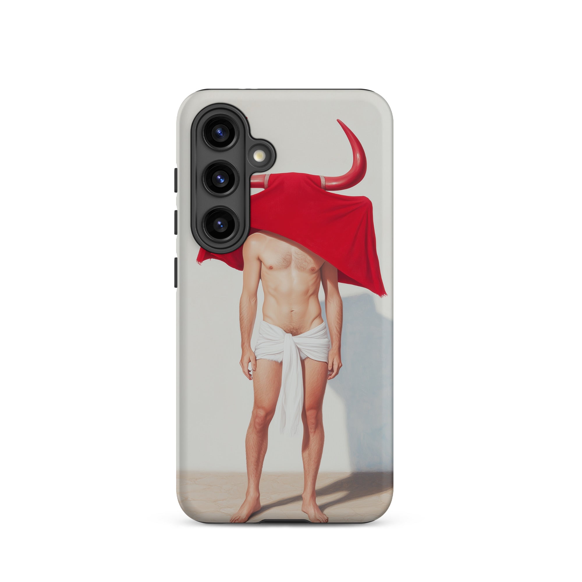 Joysticks Surreal Gay Matador Samsung Case, Galaxy S24 / Matte, Smartphone Case Bull Man Design