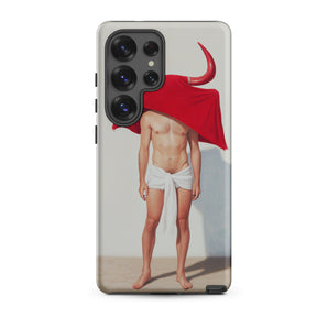 Joysticks - Surreal Gay Matador Samsung Case, Galaxy S25 Ultra / Matte, Smartphone Case Person Red Bull Costume