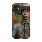 Junada - Malay Gaysian Cowboy Art Iphone Case, 12 Mini / Matte, Phone Case Portrait Person Hat Colorful Patterned Clothing