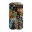Junada - Malay Gaysian Cowboy Art Iphone Case, 13 Mini / Matte, Phone Case Portrait Person Hat Colorful Patterned Clothing