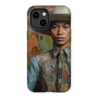 Junada - Malay Gaysian Cowboy Art Iphone Case, 14 Plus / Matte, Phone Case Portrait Person Hat Colorful Patterned Clothing