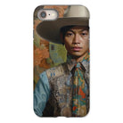Junada - Malay Gaysian Cowboy Art Iphone Case, 8 / Matte, Phone Case Portrait Person Wide-brimmed Hat Colorful Ornate