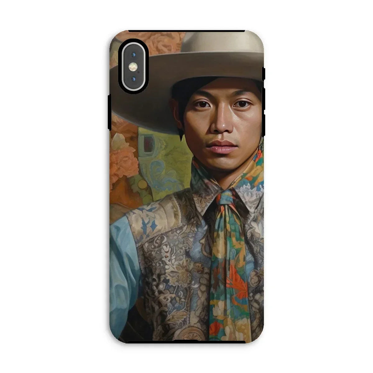 Junada - Malay Gaysian Cowboy Art Iphone Case, Xs Max / Matte, Phone Case Portrait Person Cowboy Hat Colorful Patterned