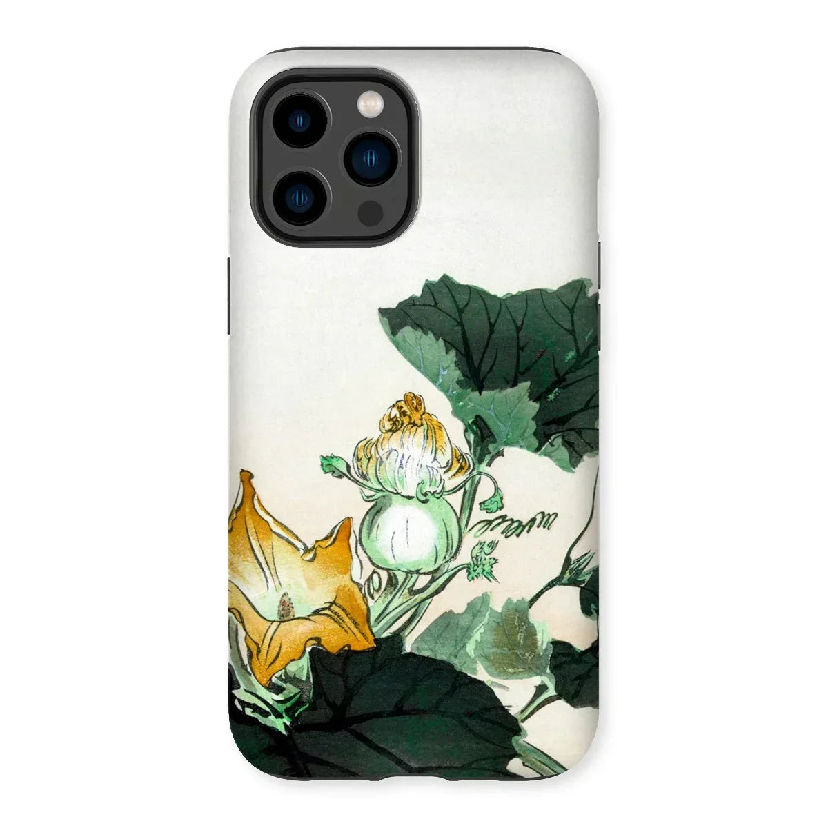 Kabocha Ni Tonbou - Ogata Gekko Ukiyo-e Iphone Case, 14 Pro Max / Matte, Iphone Case Floral Watercolor Design Green Leaves Yellow