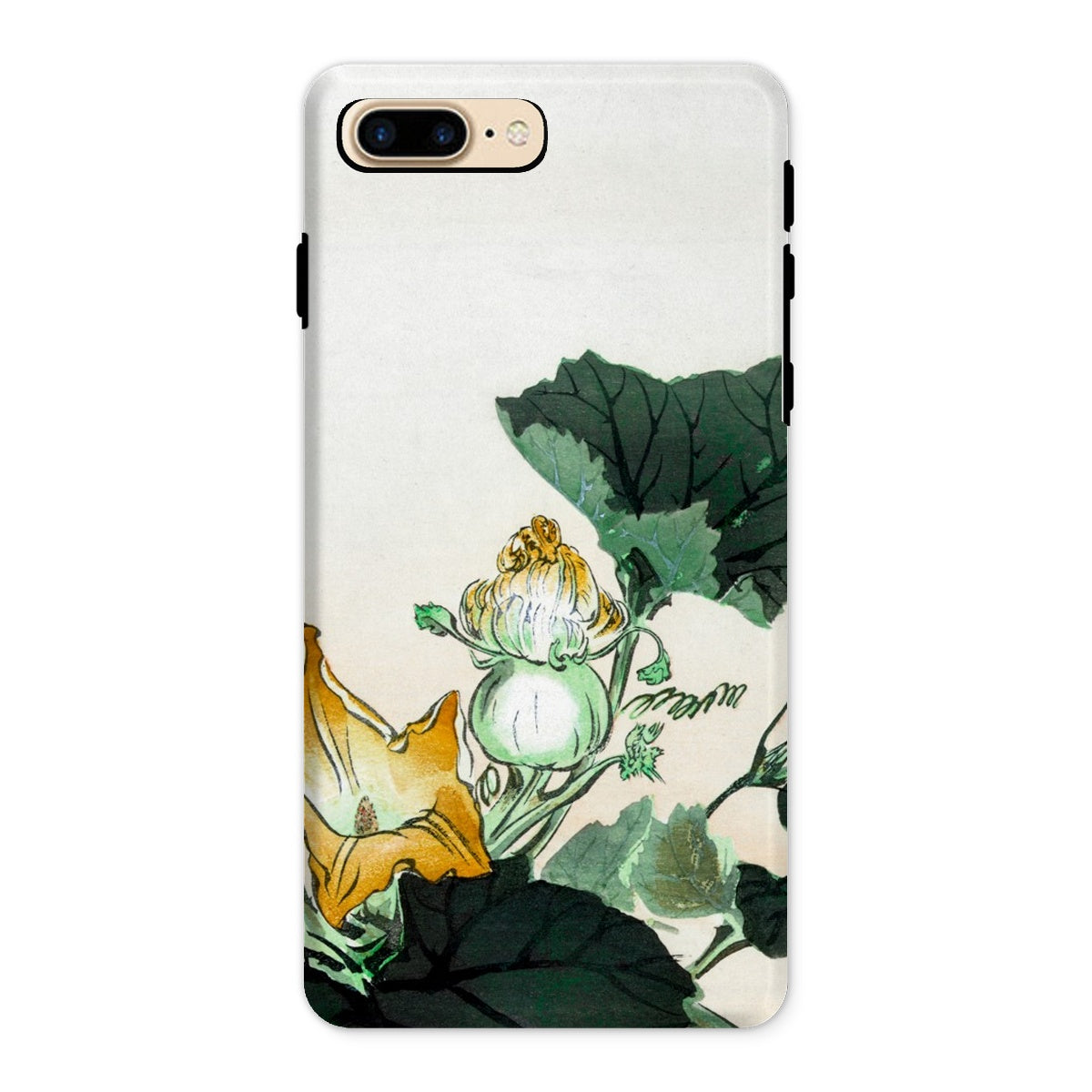 Kabocha Ni Tonbou Ogata Gekko Ukiyo e Iphone Case, 8 Plus / Matte, Iphone Case Delicate Floral Design Green Leaves Yellow
