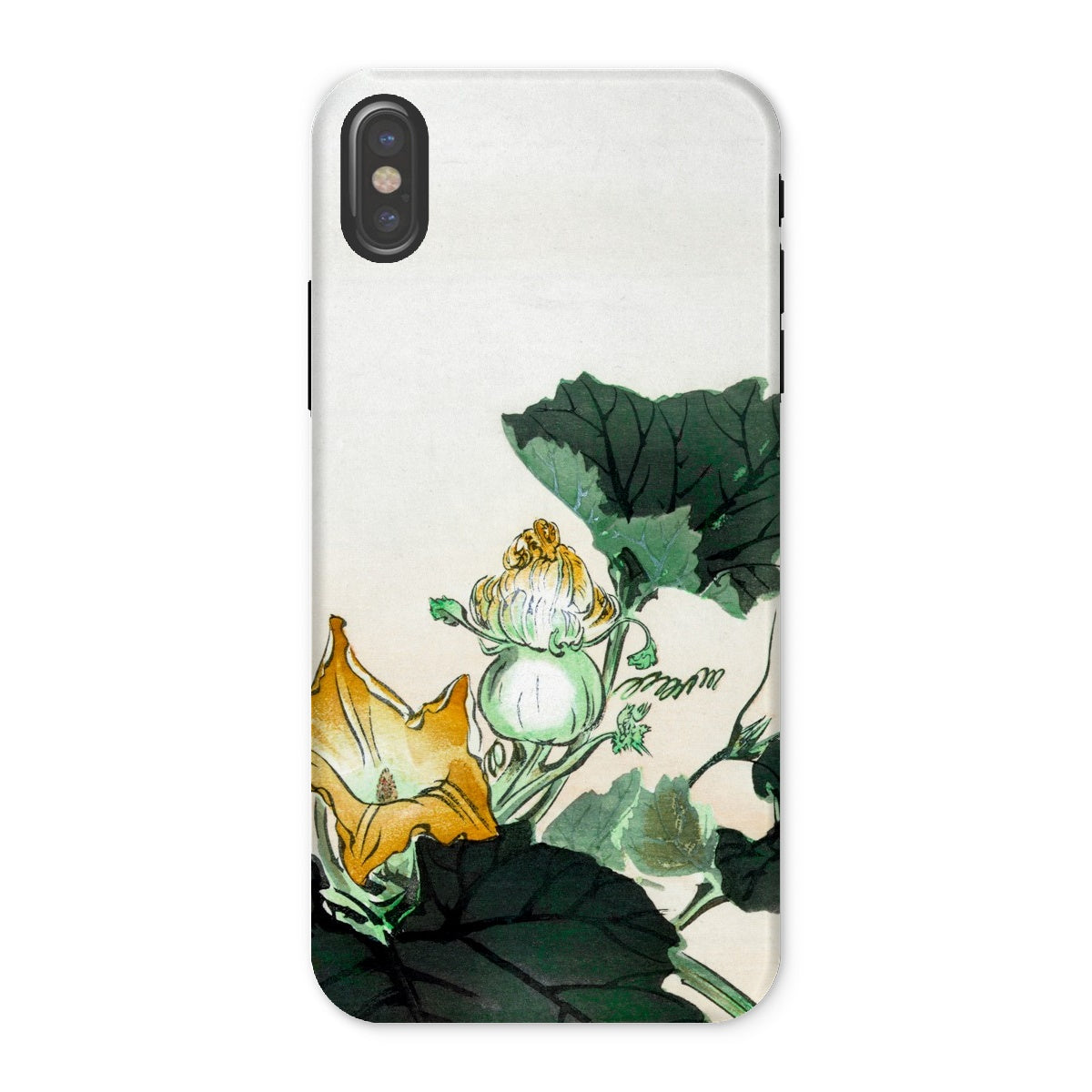 Kabocha Ni Tonbou Ogata Gekko Ukiyo e Iphone Case, x / Matte, Phone Case Delicate Floral Design Green Leaves Yellow