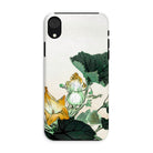 Kabocha Ni Tonbou Ogata Gekko Ukiyo e Iphone Case, Xr / Matte, Phone Case Delicate Floral Design Green Leaves Yellow