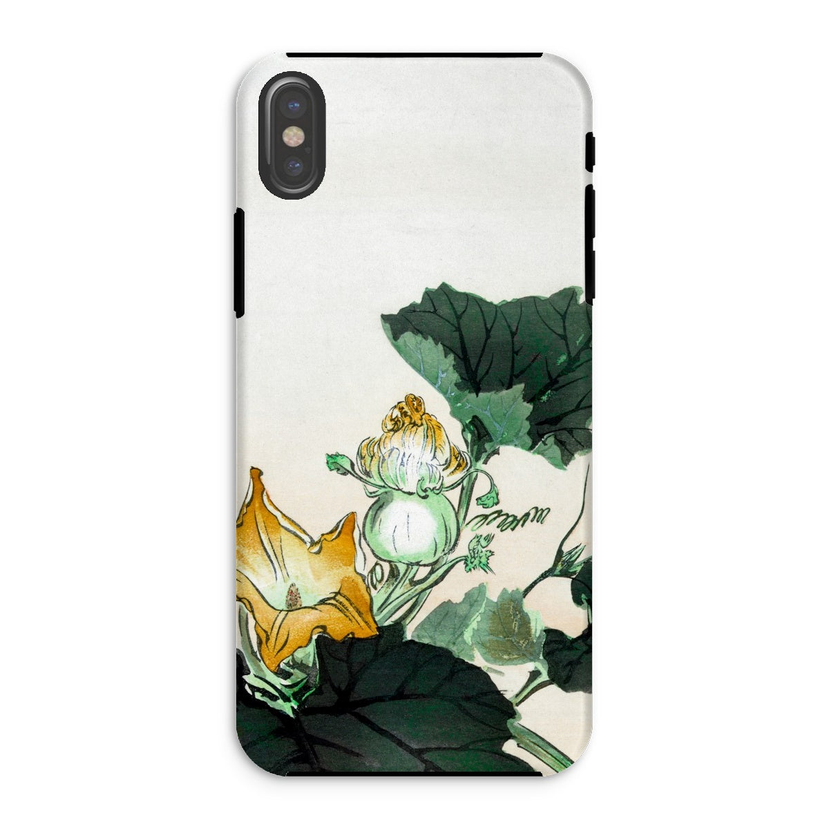 Kabocha Ni Tonbou Ogata Gekko Ukiyo e Iphone Case, Xs / Matte, Phone Case Delicate Floral Design Green Leaves Yellow