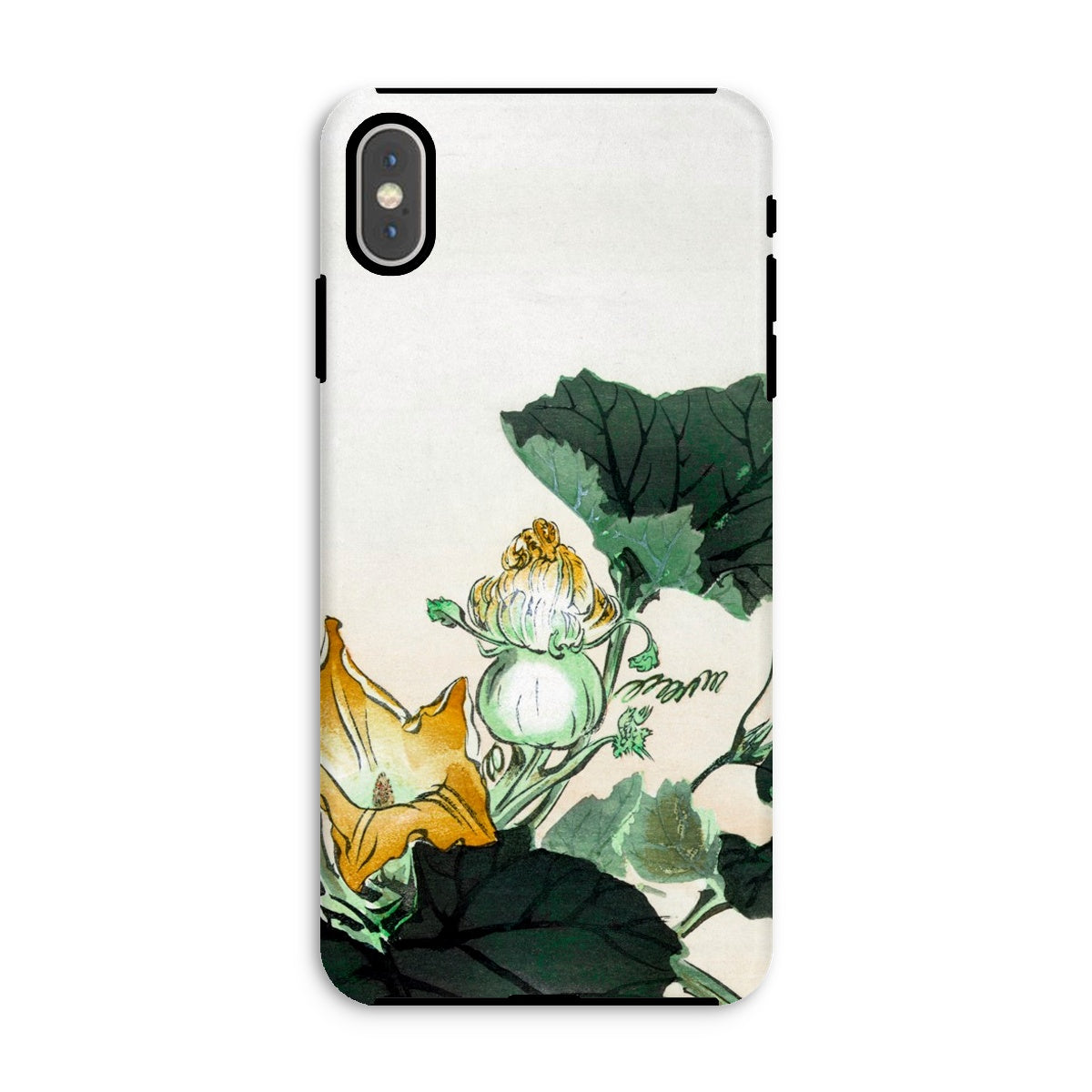 Kabocha Ni Tonbou Ogata Gekko Ukiyo e Iphone Case, Xs Max / Matte, Phone Case Delicate Floral Design Green Leaves Yellow