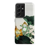Kabocha Ni Tonbou - Ogata Gekko Ukiyo-e Phone Case Samsung Galaxy S21 Ultra / Matte Phone Case Delicate Botanical Illustration Green Leaves