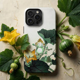 Kabocha Ni Tonbou - Ogata Gekko Ukiyo-e Phone Case White Phone Case Adorned Botanical Illustration Green Pumpkins Ogata Gekko, Kabocha Ni