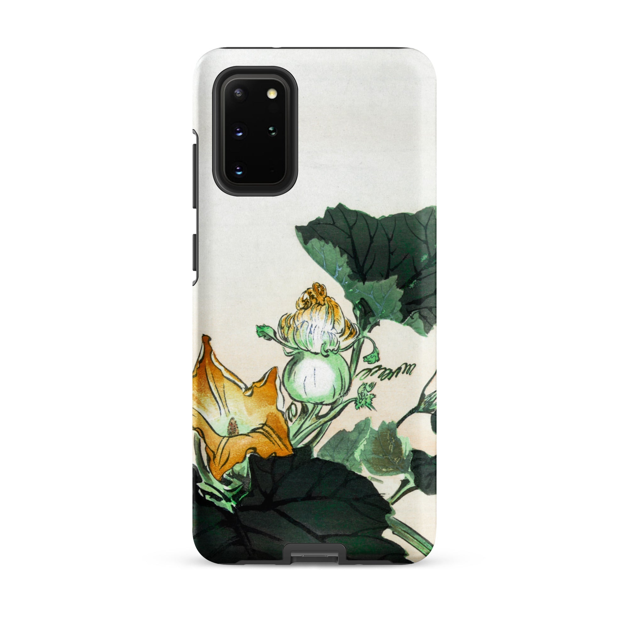 Kabocha Ni Tonbou Ogata Gekko Ukiyo e Samsung Case, Galaxy S20 Plus / Matte, White Phone Case Vibrant Floral Fruit Design