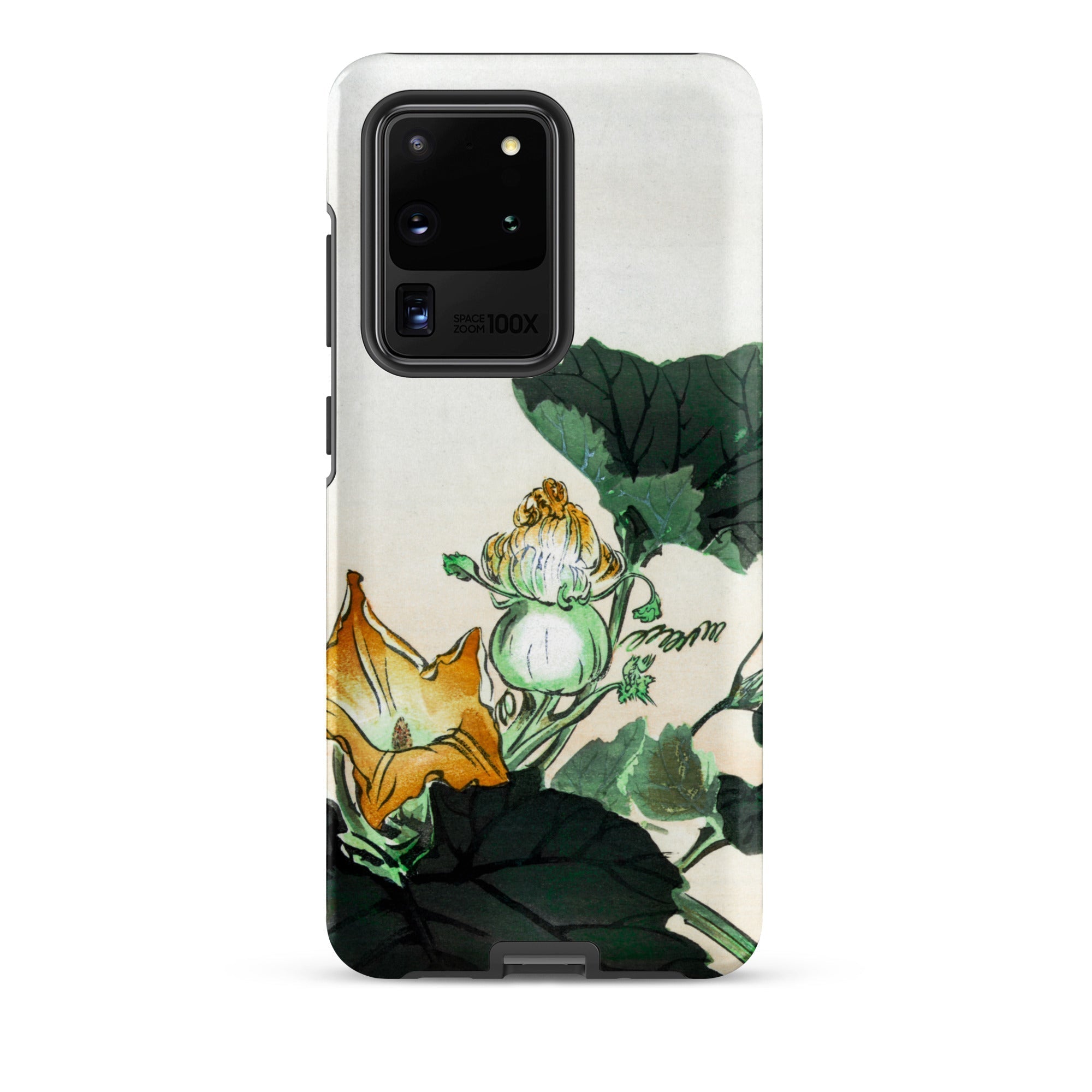 Kabocha Ni Tonbou Ogata Gekko Ukiyo e Samsung Case, Galaxy S20 Ultra / Matte, Smartphone Nature Themed Case Gourd Plant Yellow Flower Green