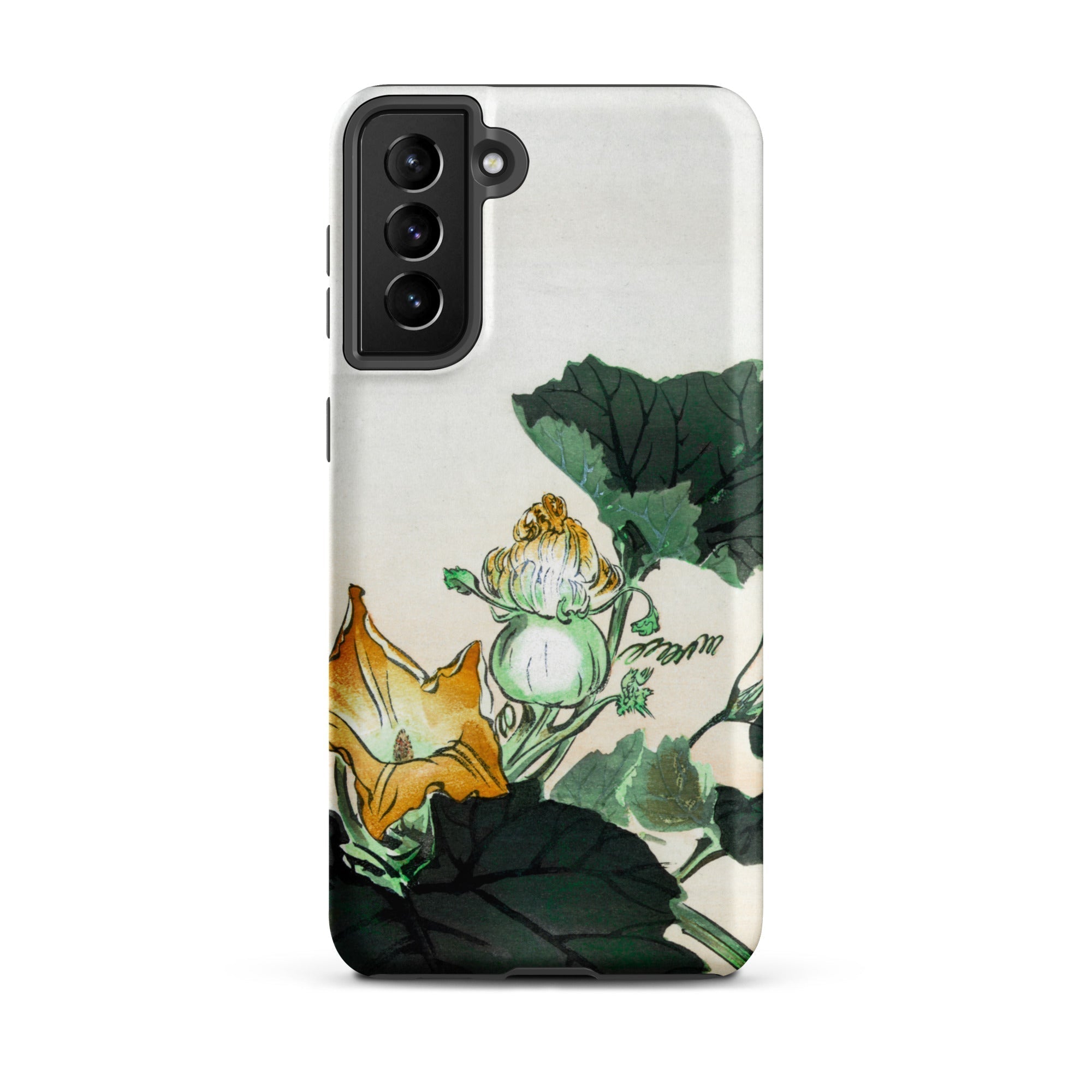 Kabocha Ni Tonbou Ogata Gekko Ukiyo e Samsung Case, Galaxy S21 Plus / Matte, White Smartphone Case Vibrant Botanical Illustration Squash