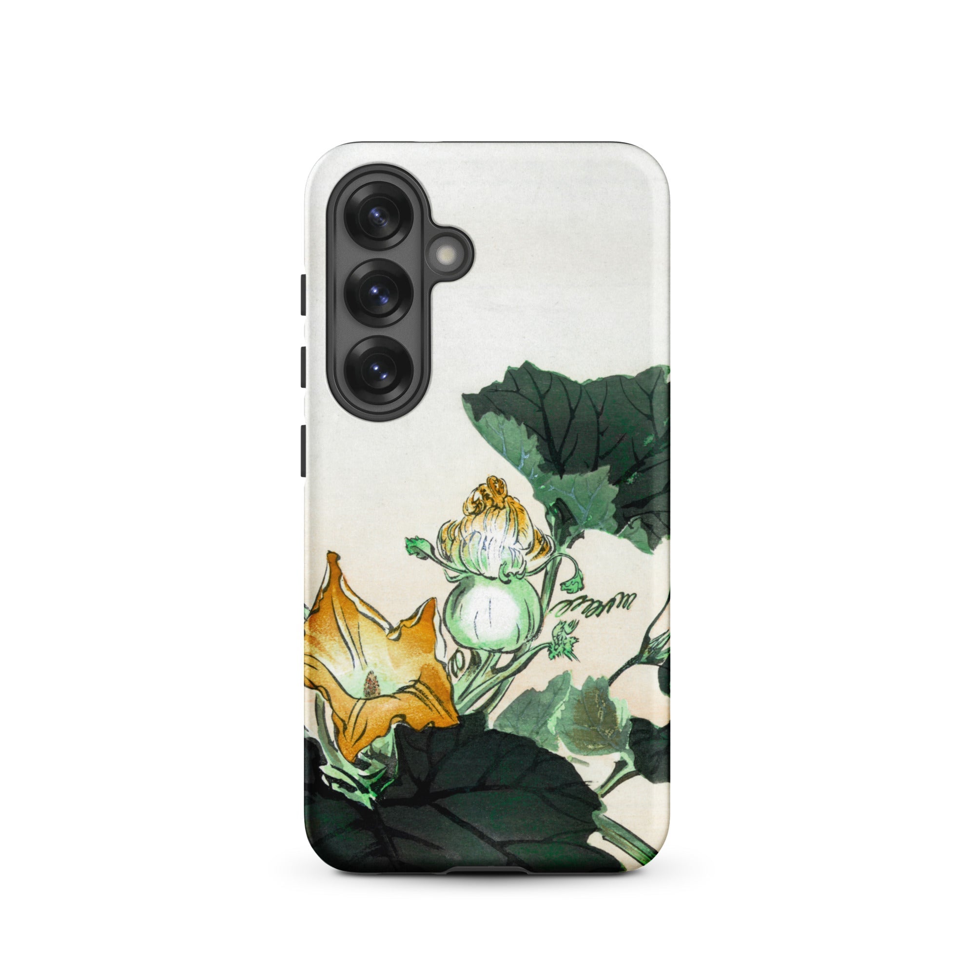 Kabocha Ni Tonbou Ogata Gekko Ukiyo e Samsung Case, Galaxy S25 / Matte, White Phone Case Botanical Illustration Yellow Flower Green