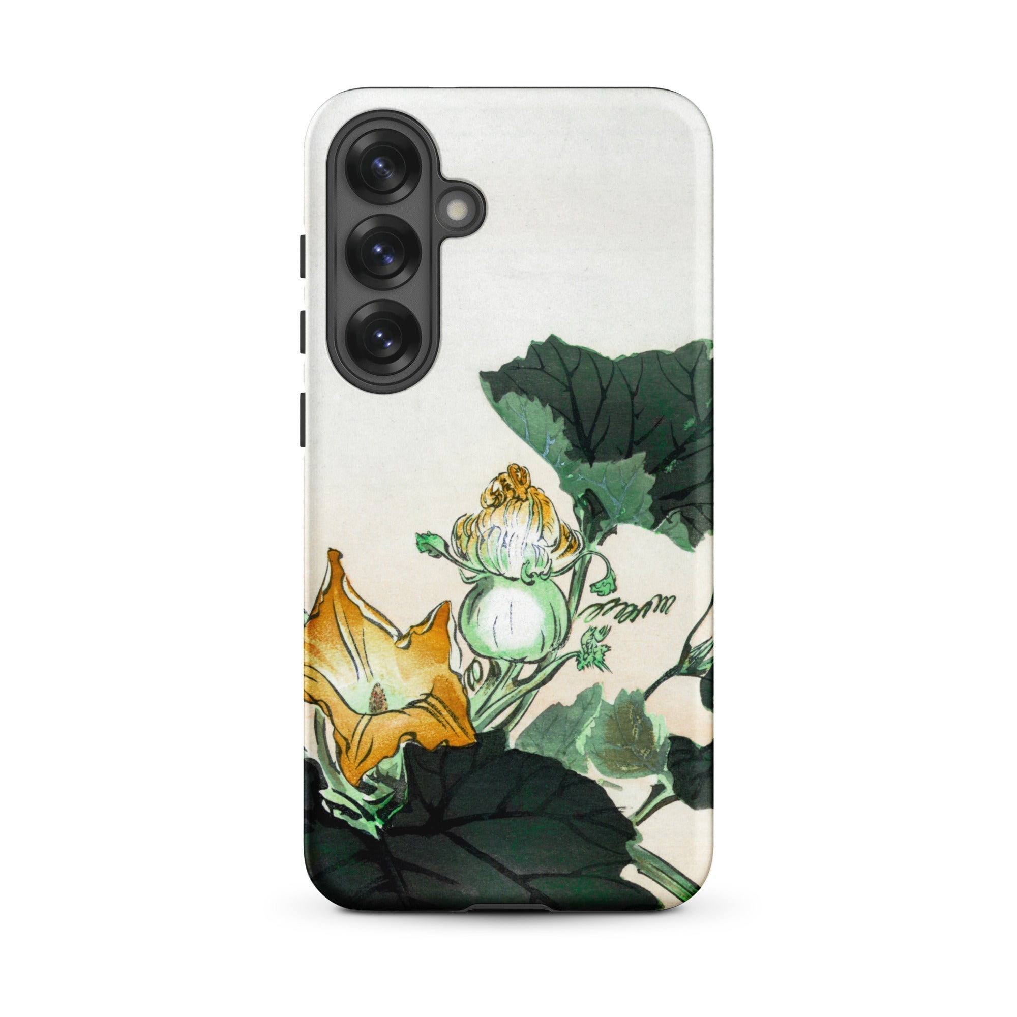 Kabocha Ni Tonbou Ogata Gekko Ukiyo e Samsung Case, Galaxy S25 Plus / Matte, White Phone Case Floral Gourd Design
