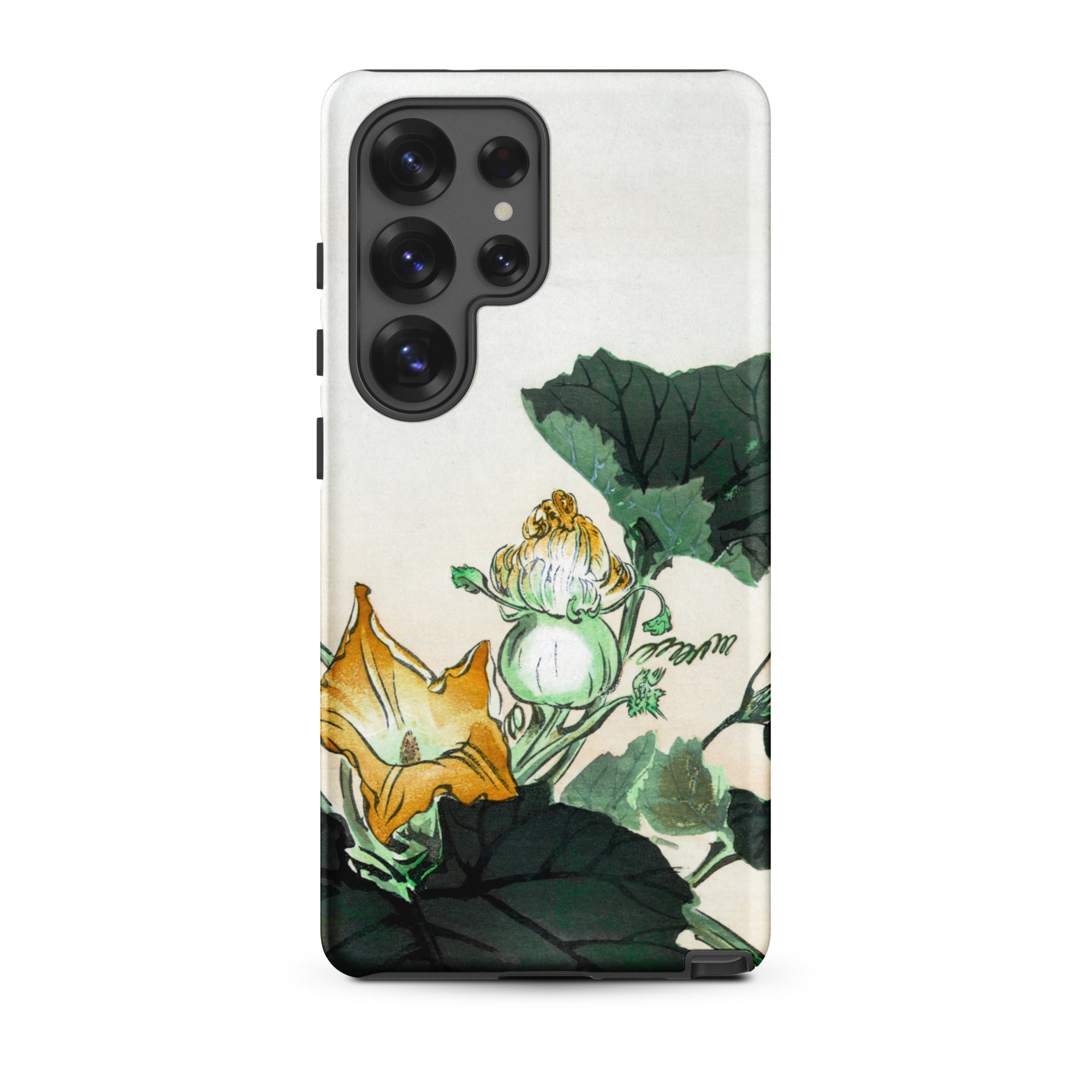 Kabocha Ni Tonbou Ogata Gekko Ukiyo e Samsung Case, Galaxy S25 Ultra / Matte, White Smartphone Case Traditional Painted Design Orange Green