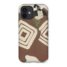 Kabuki Samurai - Kamisaka Sekka Iphone Case, 12 / Matte, Phone Case Brown White Geometric Square Patterns