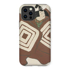 Kabuki Samurai - Kamisaka Sekka Iphone Case, 12 Pro / Matte, Phone Case Abstract Geometric Pattern Brown White Decorative