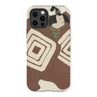 Kabuki Samurai - Kamisaka Sekka Iphone Case, 13 Pro / Matte, Phone Case Brown Cream Geometric Pattern Cat Design