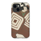 Kabuki Samurai - Kamisaka Sekka Iphone Case, 14 / Matte, Phone Case Brown Cream Geometric Pattern Design