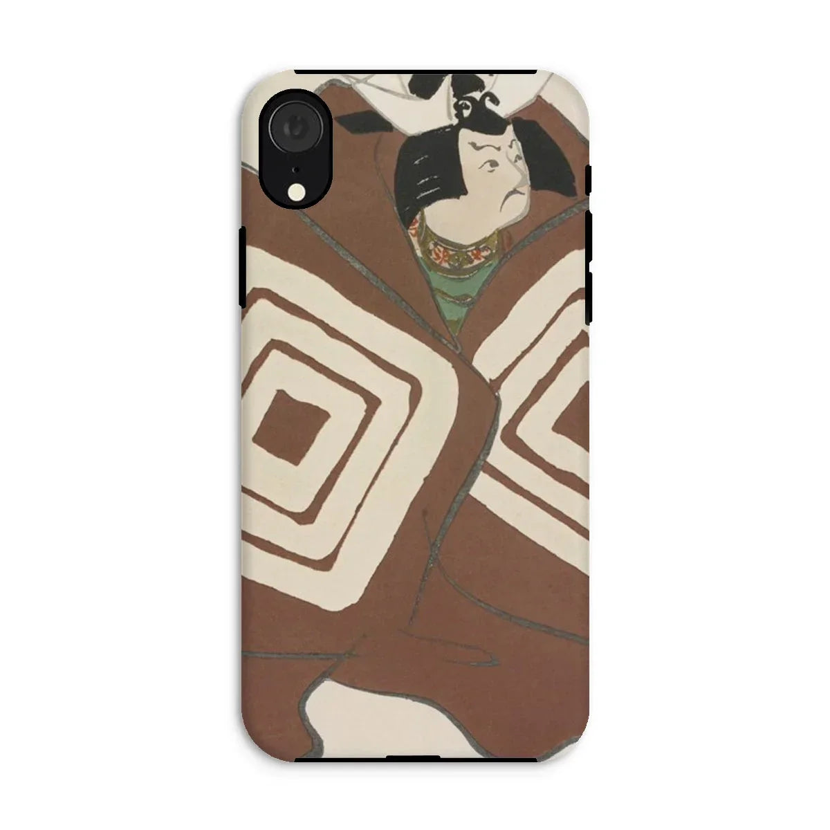 Kabuki Samurai - Kamisaka Sekka Iphone Case, Xr / Matte, Phone Case Brown Cream Geometric Pattern Design