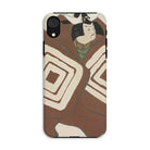 Kabuki Samurai - Kamisaka Sekka Iphone Case, Xr / Matte, Phone Case Brown Cream Geometric Pattern Design