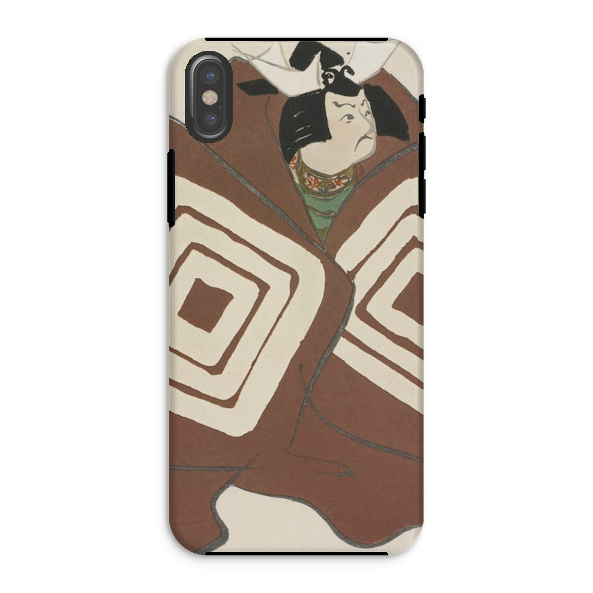 Kabuki Samurai Kamisaka Sekka Iphone Case, Xs / Matte, Phone Case Japanese Ukiyo e Art Design Brown Cream
