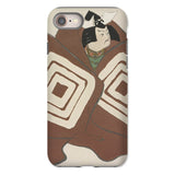 Kabuki Samurai - Kamisaka Sekka Phone Case Iphone 8 / Matte Phone Case Japanese Ukiyo-e Style Artwork Brown Cream Kamisaka Sekka, Kabuki