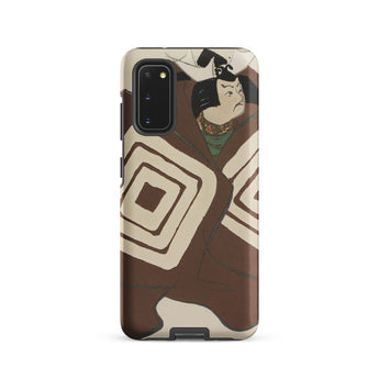 Kabuki Samurai - Kamisaka Sekka Phone Case Samsung Galaxy S20 / Matte Brown Cream-colored Phone Case Stylized Illustration Ancient Japanese