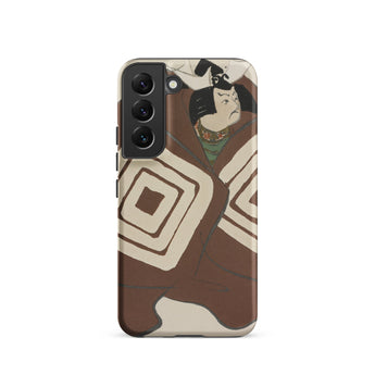 Kabuki Samurai - Kamisaka Sekka Phone Case Samsung Galaxy S22 / Matte Brown Cream-colored Phone Case Stylized Illustration Ancient Japanese