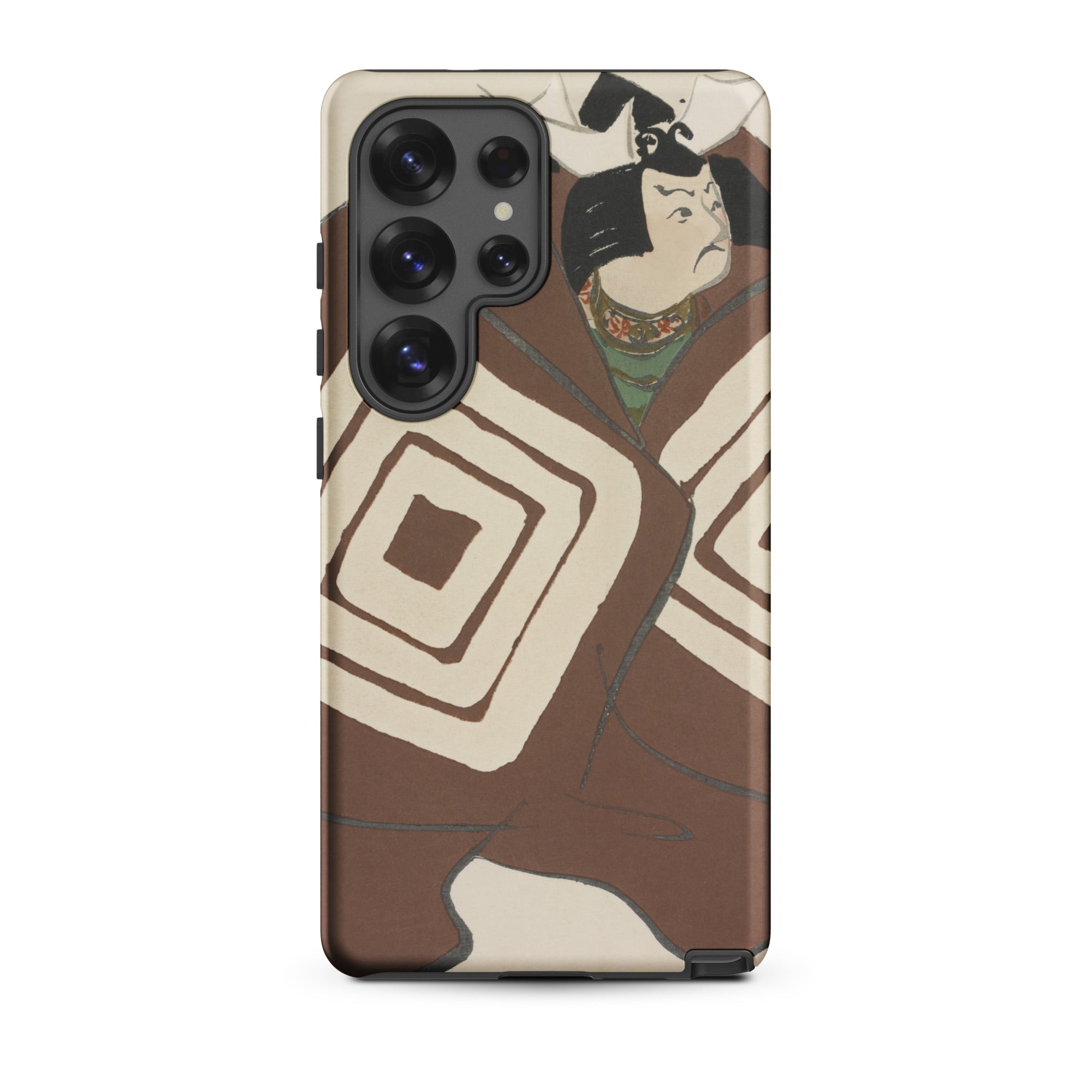 Kabuki Samurai Kamisaka Sekka Samsung Case, Galaxy S25 Ultra / Matte, Smartphone Case Ukiyo e Style Illustration Person Traditional