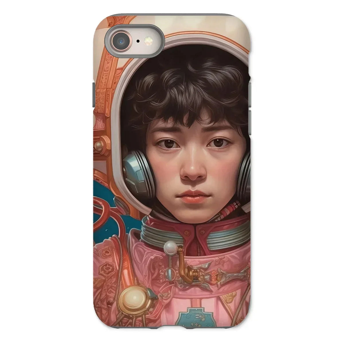 Kaito - Gay Japanese Astronaut Iphone Case, 8 / Matte, Phone Case Artwork Astronaut Pink Orange Spacesuit Detailed