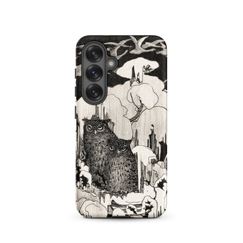 Kerstnacht - Theo Van Hoytema Samsung Case, Galaxy S25 / Matte, Black White Illustrated Phone Case Owls Winter Landscape