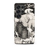 Kerstnacht - Theo Van Hoytema Samsung Case, Galaxy S25 Ultra / Matte, Black White Wooden Phone Case Illustration Two Owls