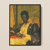Khayman - Gay African Vampire Art Print / Canvas Framed Portrait Man Ornate Black Gold Attire Amber Gay African Vampire, Vampire Art,