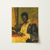 Khayman - Gay African Vampire Art Print / Canvas Portrait Print Regal Figure Ornate Black Gold Attire Gay African Vampire, Vampire Art,
