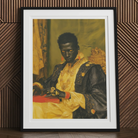 Khayman Gay African Vampire Art Print, Framed Portrait Person Ornate Historical Costume Gold Accents