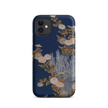 Kimono Fragment with Brushwood Fence and Chrysanthemums Iphone Case, 11 / Matte, Floral Patterned Phone Case