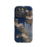Kimono Fragment with Brushwood Fence and Chrysanthemums Iphone Case, 16 Pro / Matte, Floral Patterned Phone Case