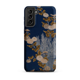 Kimono Fragment with Brushwood Fence and Chrysanthemums Phone Case, Samsung Galaxy S21 Plus / Matte, Mobile Cases, Toby Leon