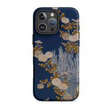 Kimono Fragment with Brushwood Fence and Chrysanthemums Phone Case Iphone 16 Pro Max / Matte Floral Patterned Phone Case Chrysanthemums