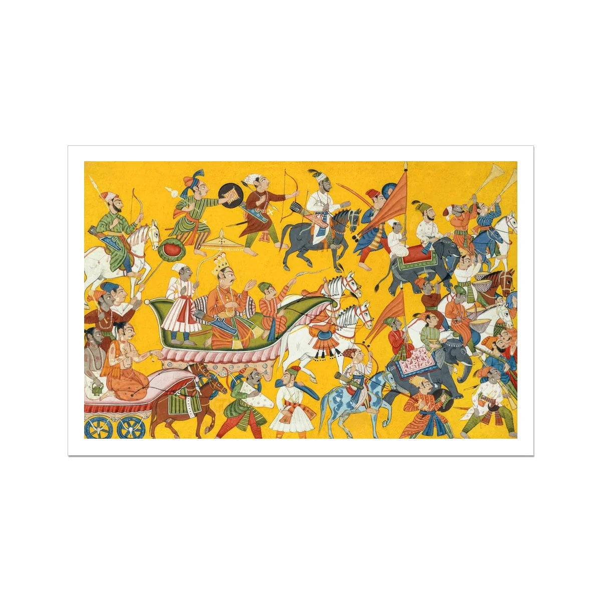 King Dasaratha Proceeds to Rama’s Wedding Shangri Ramayana Art Print, 36x24’’ / 92x61cm / Unframed, Indian Royal Procession