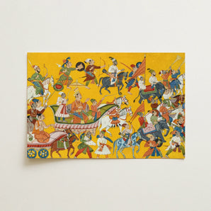 King Dasaratha Proceeds to Rama’s Wedding - Shangri Ramayana Art Print / Canvas, 18x12’’ / 46x31cm / Unframed / no Border, Posters Prints &