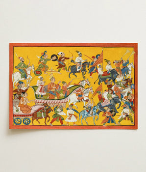 König Dasaratha schreitet zu Ramas Hochzeit – Shangri Ramayana Kunstdruck 