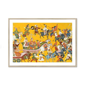 King Dasaratha Proceeds to Rama’s Wedding - Shangri Ramayana Art Print, Framed Indian Procession Painting
