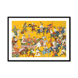 King Dasaratha Proceeds to Rama’s Wedding - Shangri Ramayana Art Print, Framed Mughal Procession Painting