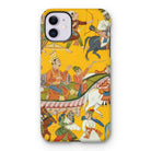 King Dasaratha Proceeds to Rama’s Wedding - Shangri Ramayana Iphone Case, 11 / Matte, Iphone Case Traditional Indian Miniature Painting