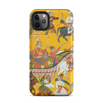 King Dasaratha Proceeds to Rama’s Wedding - Shangri Ramayana Iphone Case, 11 Pro Max / Matte, Phone Case Indian Art