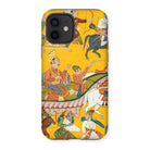 King Dasaratha Proceeds to Rama’s Wedding - Shangri Ramayana Iphone Case, 12 / Matte, Phone Case Traditional Indian Miniature Painting